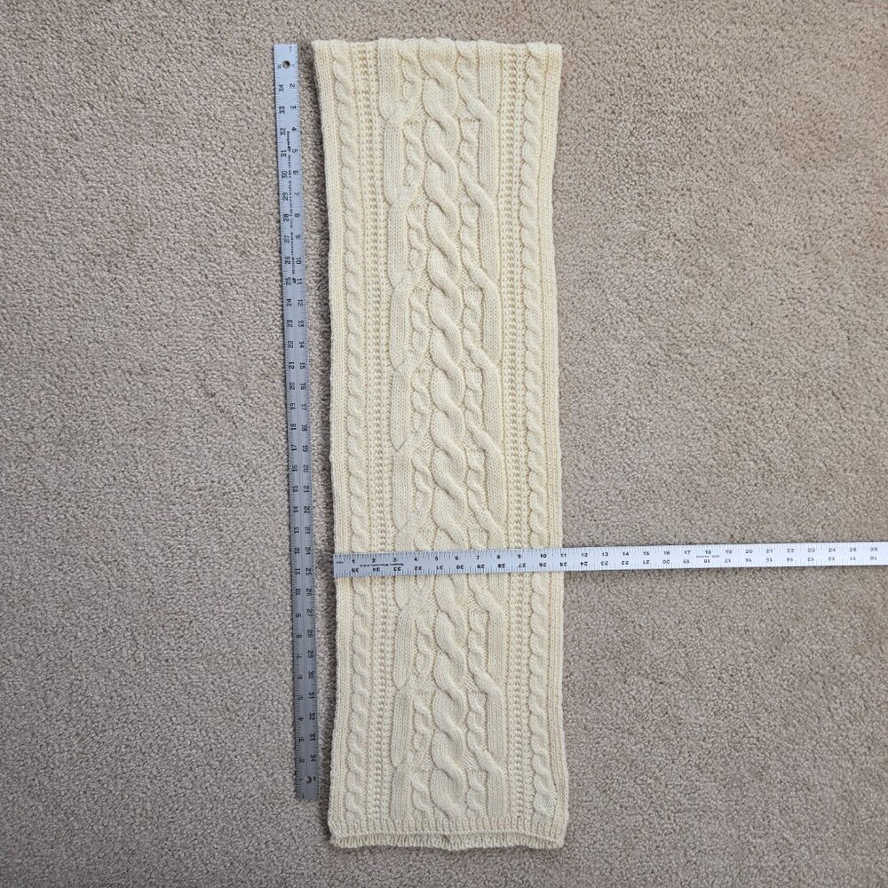 NWOT Bonner of Ireland Cable Knit Ivory Wool Scarf - Picture 9 of 12